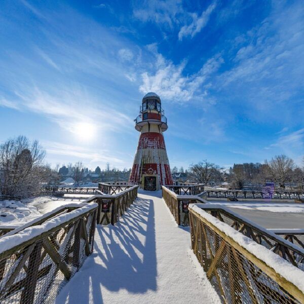 Een prachtig besneeuwd Pairi Daiza